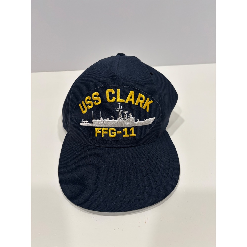 Eagle Crest USS Clark FFG-11 Navy Blue Snapback Hat Made in USA Military Cap